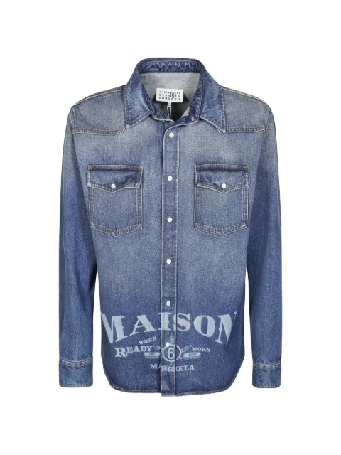 MM6 Maison Margiela sobrecamisa vaquera con logo estampado