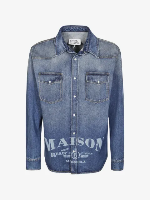 MM6 Maison Margiela logo-print denim overshirt