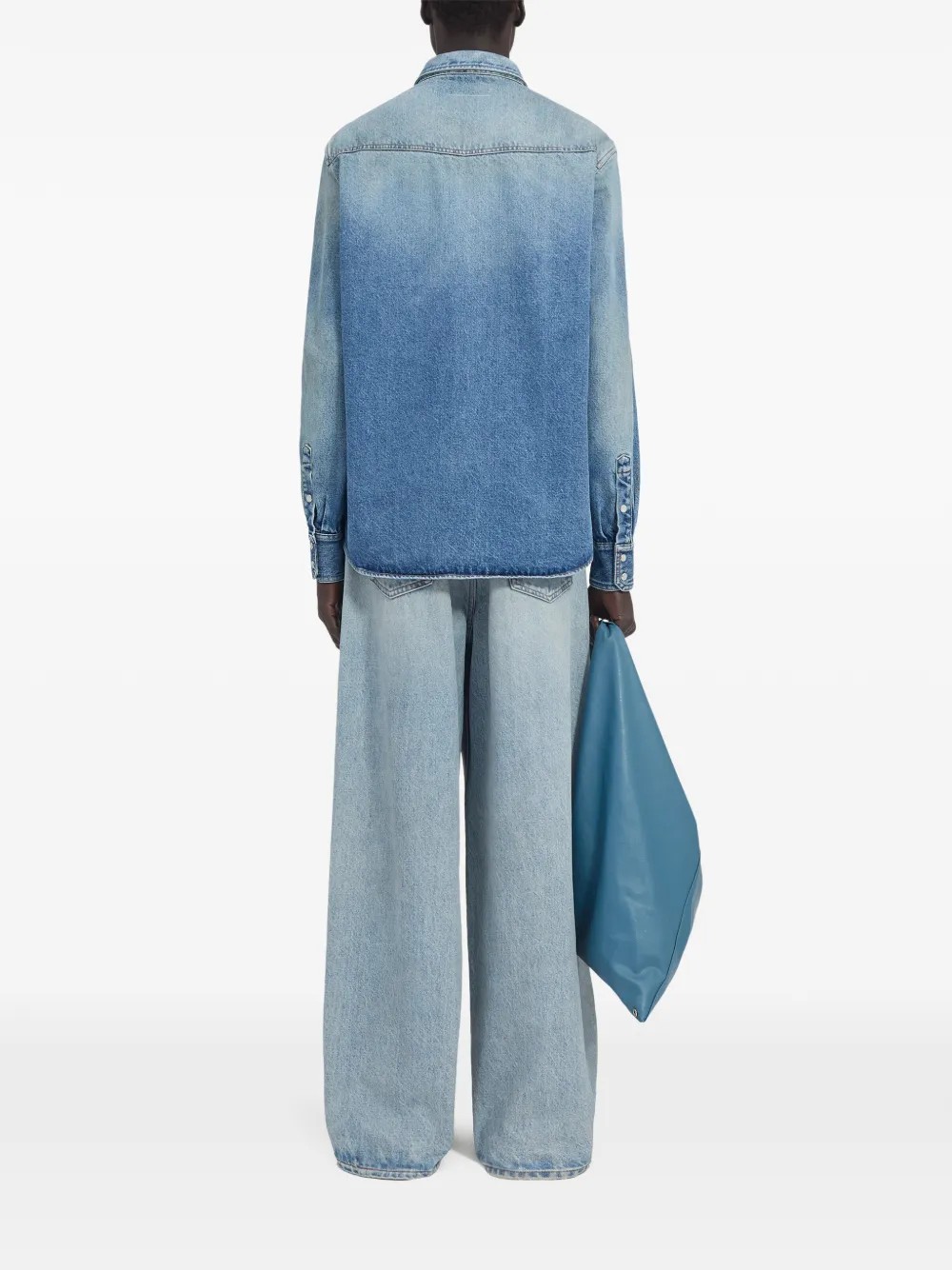 MM6 Maison Margiela Shirtjack met logoprint Blauw