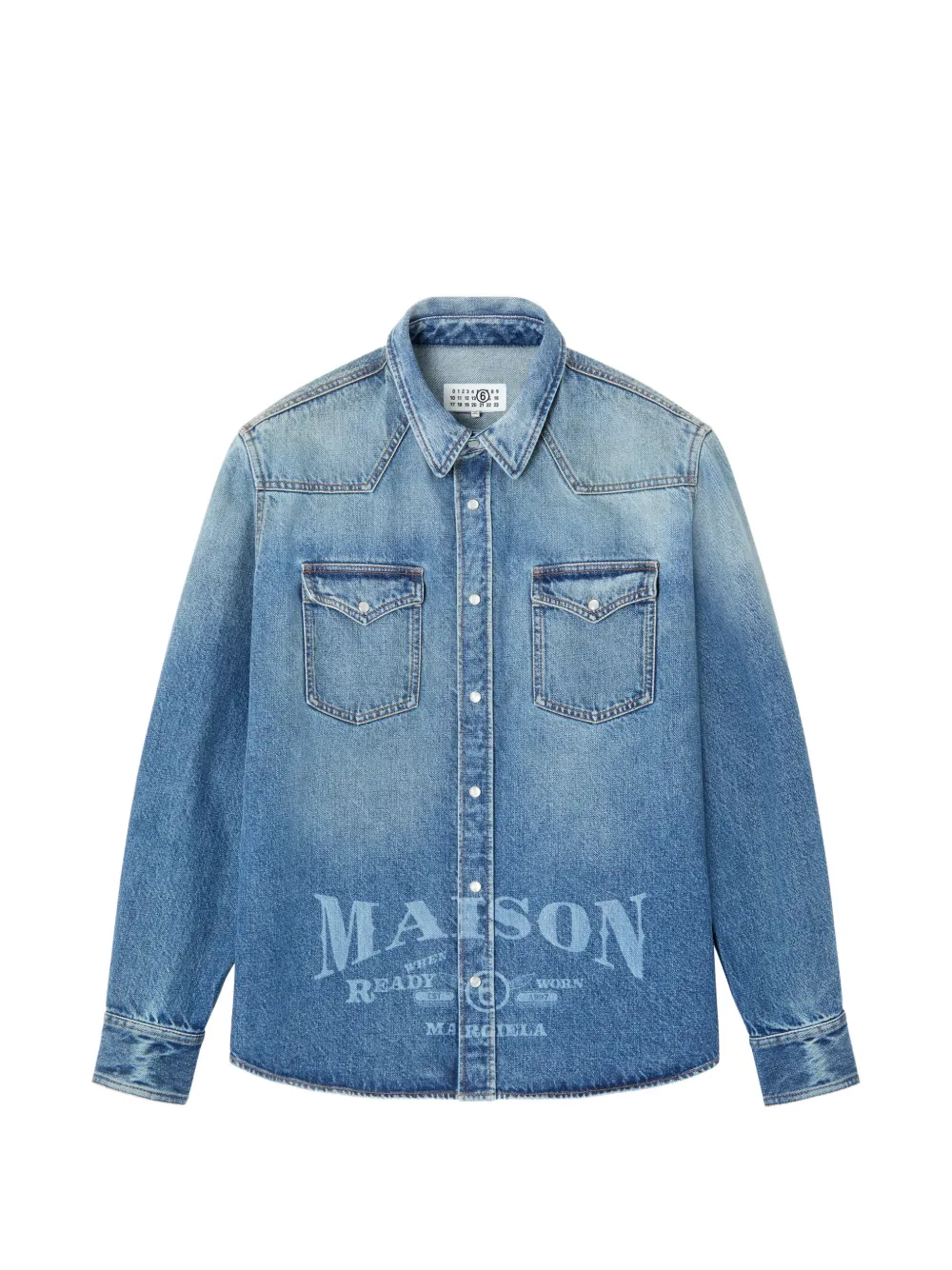 MM6 Maison Margiela Shirtjack met logoprint Blauw