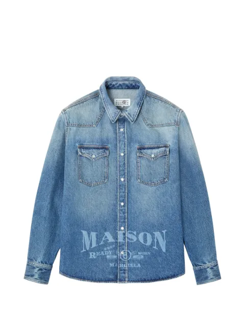 MM6 Maison Margiela laser-printed denim shirt