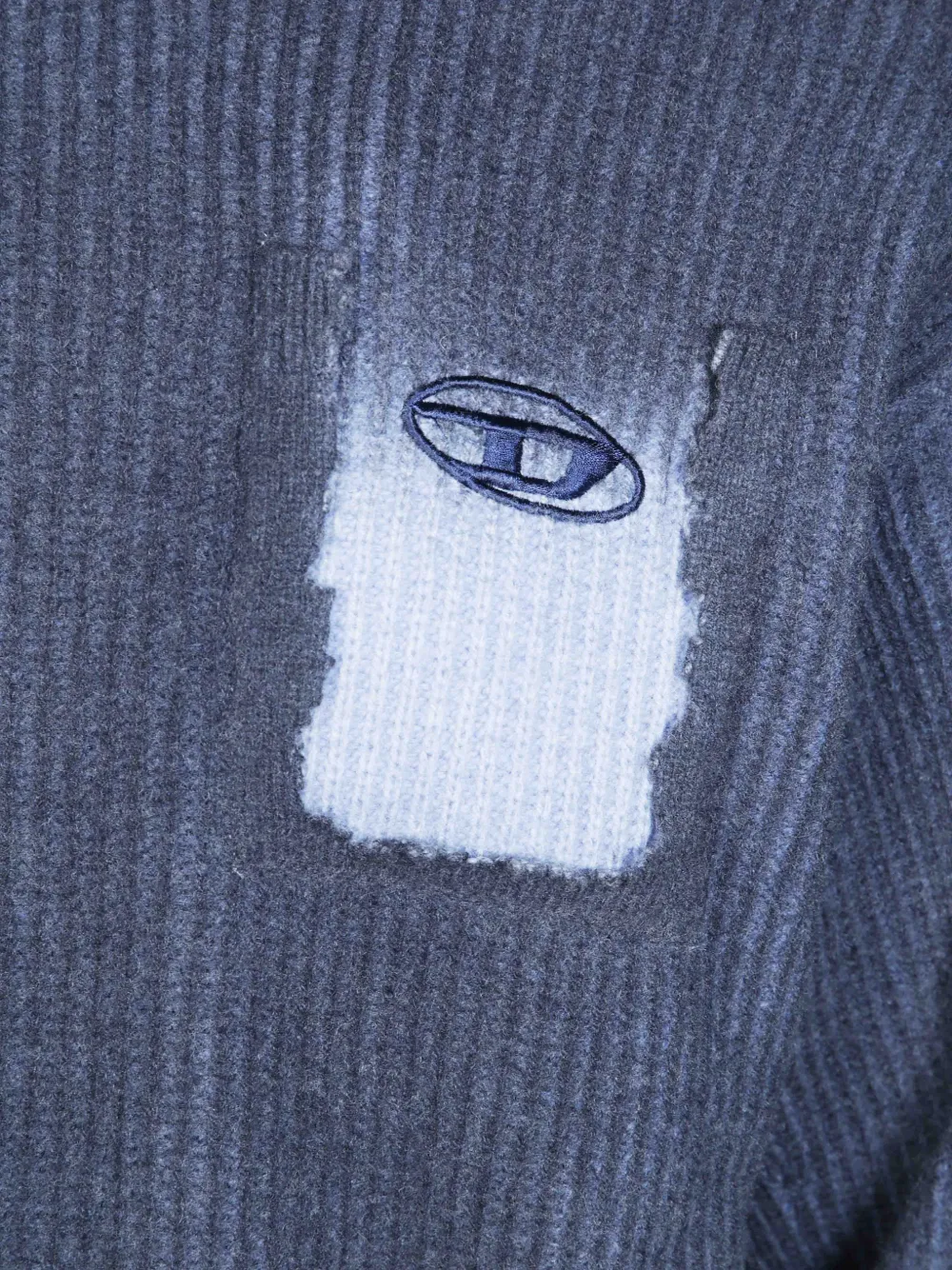 Diesel Trui van wolblend met zak Blauw