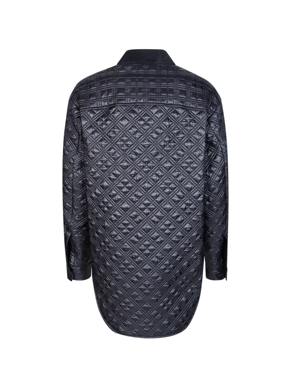 Moncler Gewatteerde blouse met ribfluwelen kraag Blauw