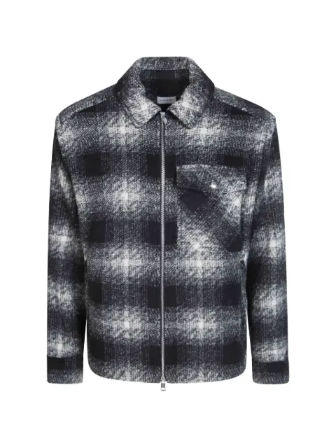Moncler check zip-up shirt jacket