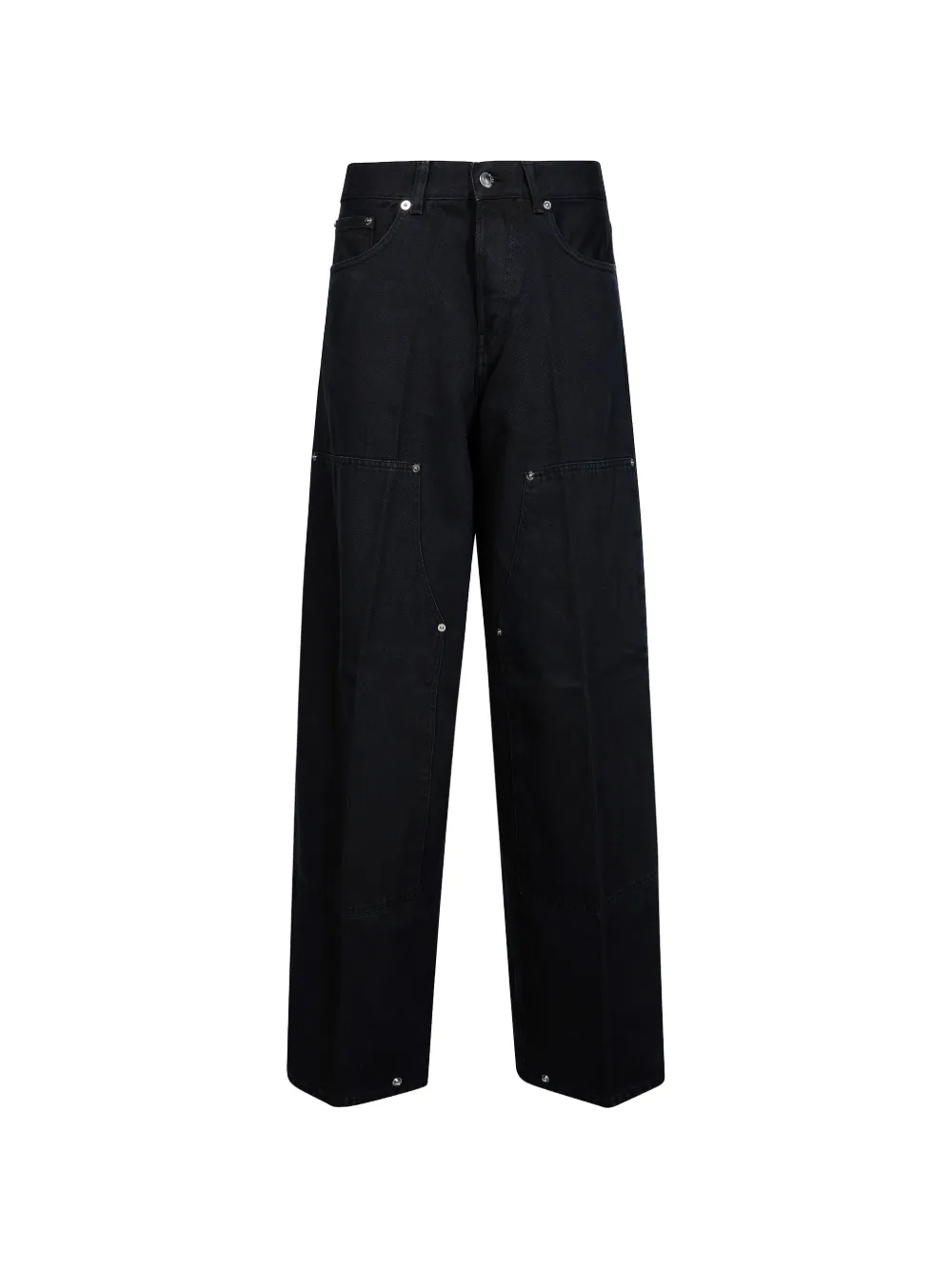 Haikure panelled wide-leg jeans - Schwarz