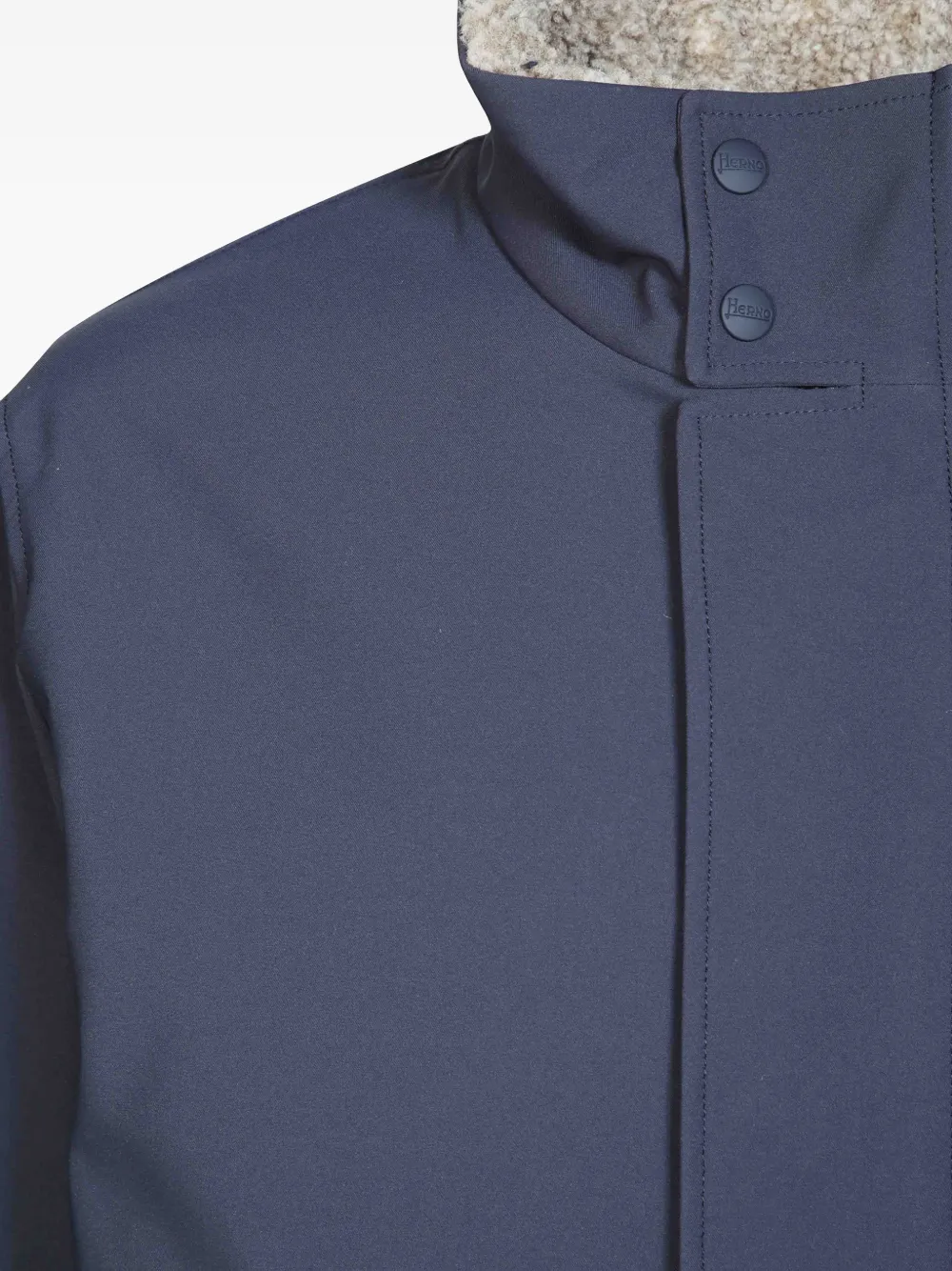 Herno Jack met hoge hals en fleece voering Blauw
