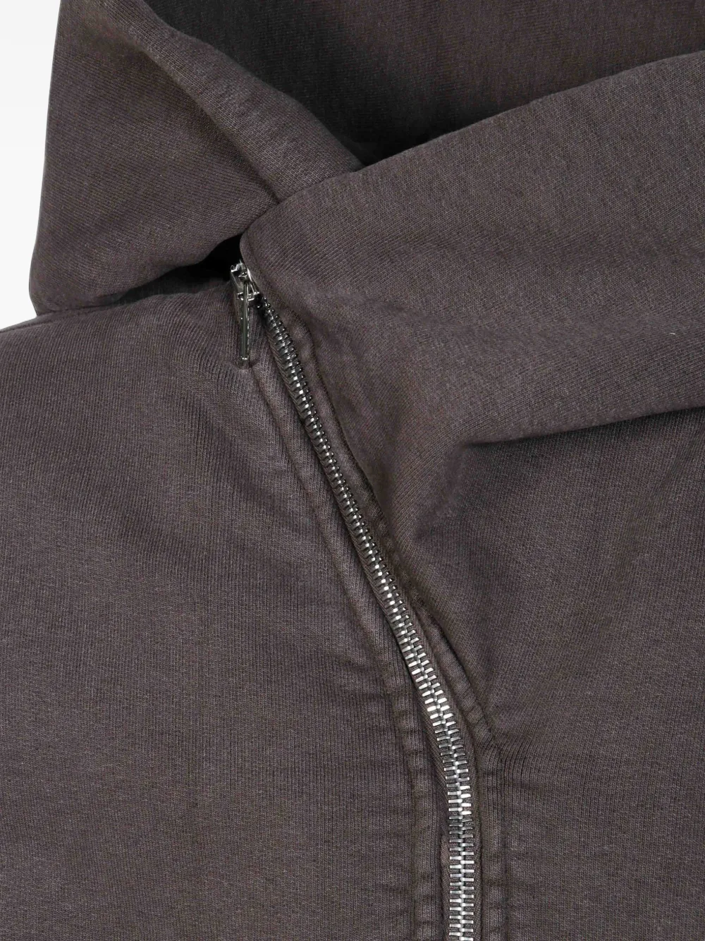 Rick Owens DRKSHDW Mountain hoodie met asymmetrische rits Bruin