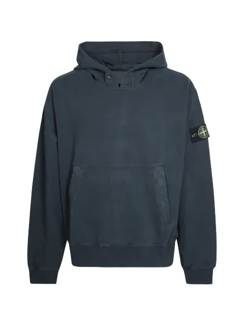 Stone Island hættetrøje i bomuld med logomærke og lommer
