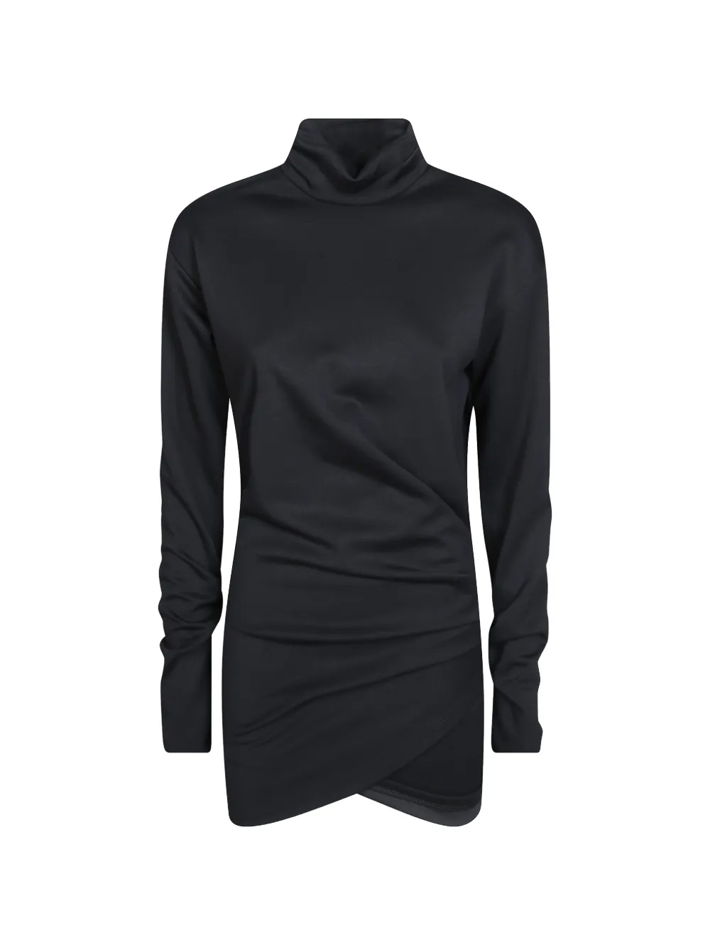 DONDUP high-neck gathered mini dress - Nero