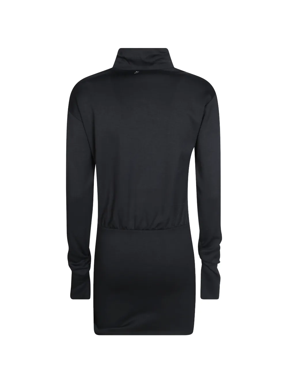 DONDUP Gesmockte mini-jurk met hoge hals Zwart