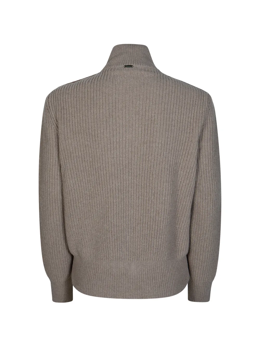 Herno RESORT ribgebreid vest met bouclé vlak Bruin