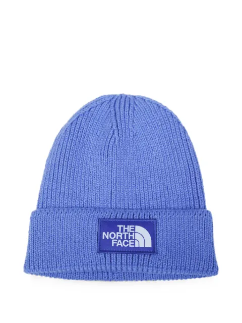 The North Face logo-patch ribbed beanie hat