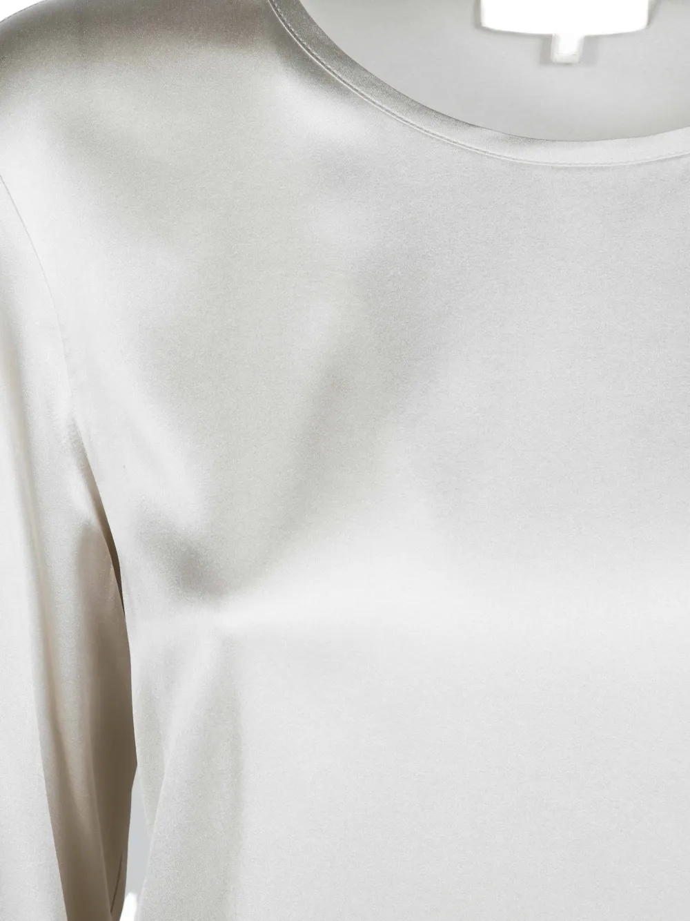 Antonelli T-shirt met satijnen afwerking en lange mouwen Beige