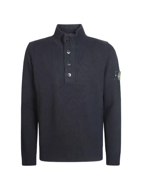 Stone Island Compass-patch button-up sweater