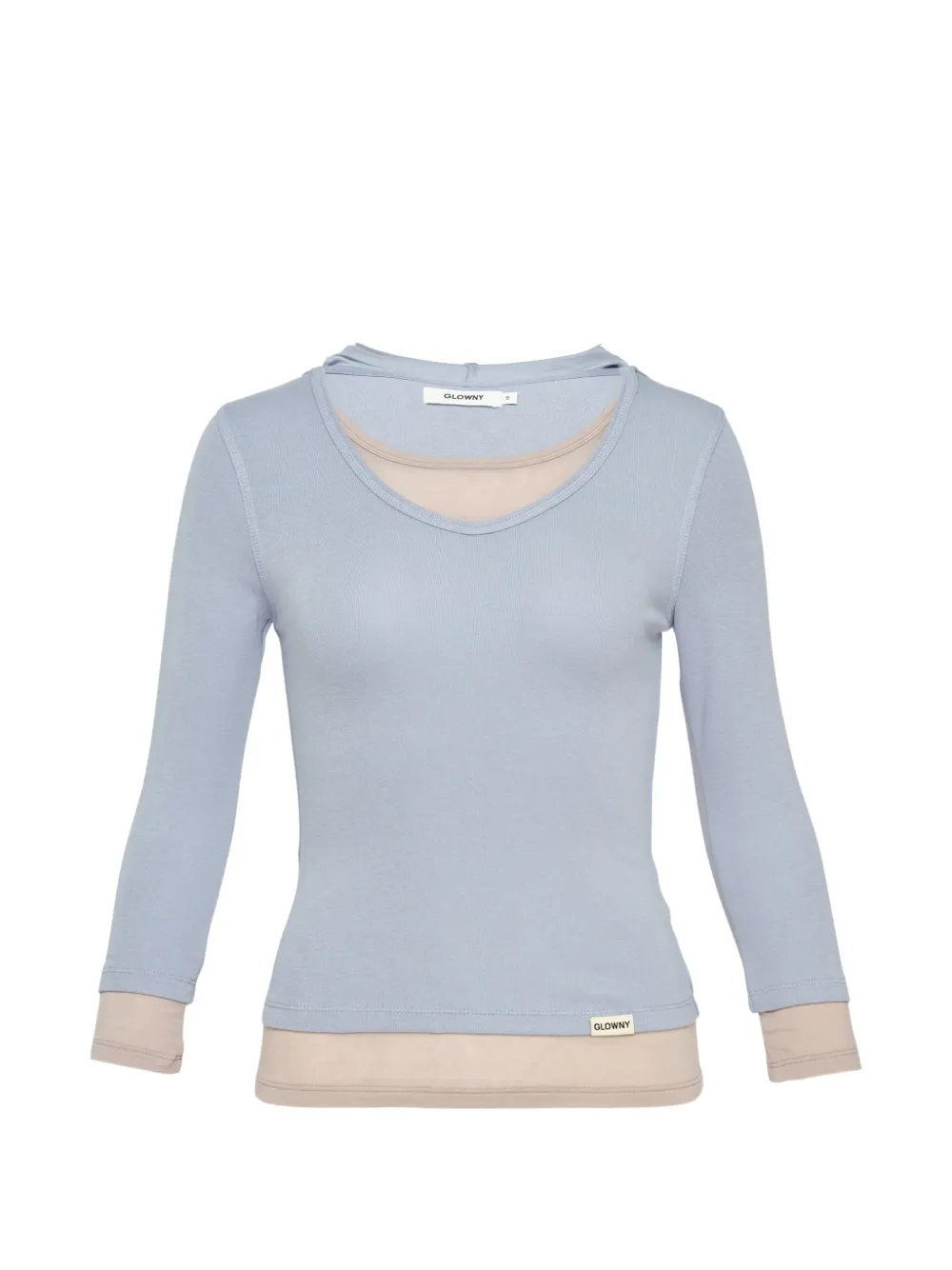 GLOWNY layered-design hoodie - Blue