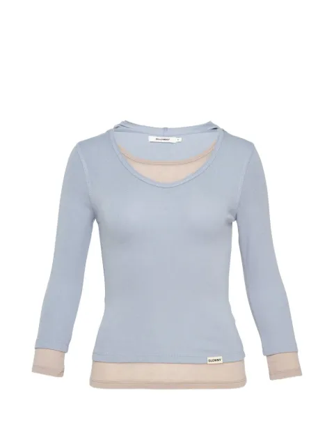 GLOWNY layered-design hoodie