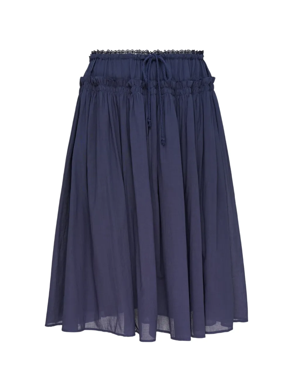 GLOWNY lace-trim gathered skirt - Blu