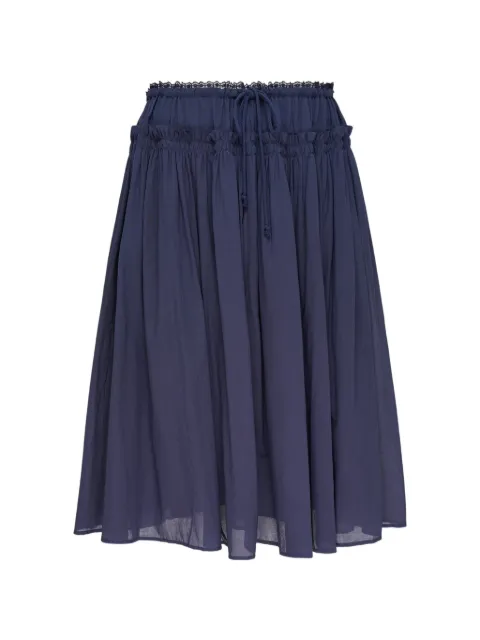 GLOWNY lace-trim gathered skirt