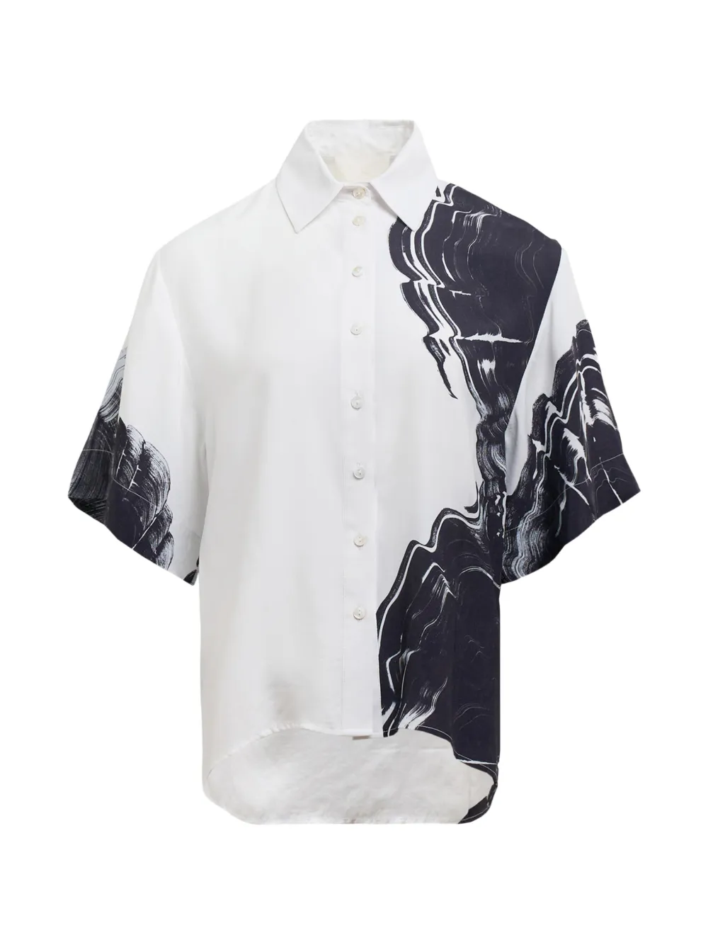 COR Elka wave-print shirt - Weiß