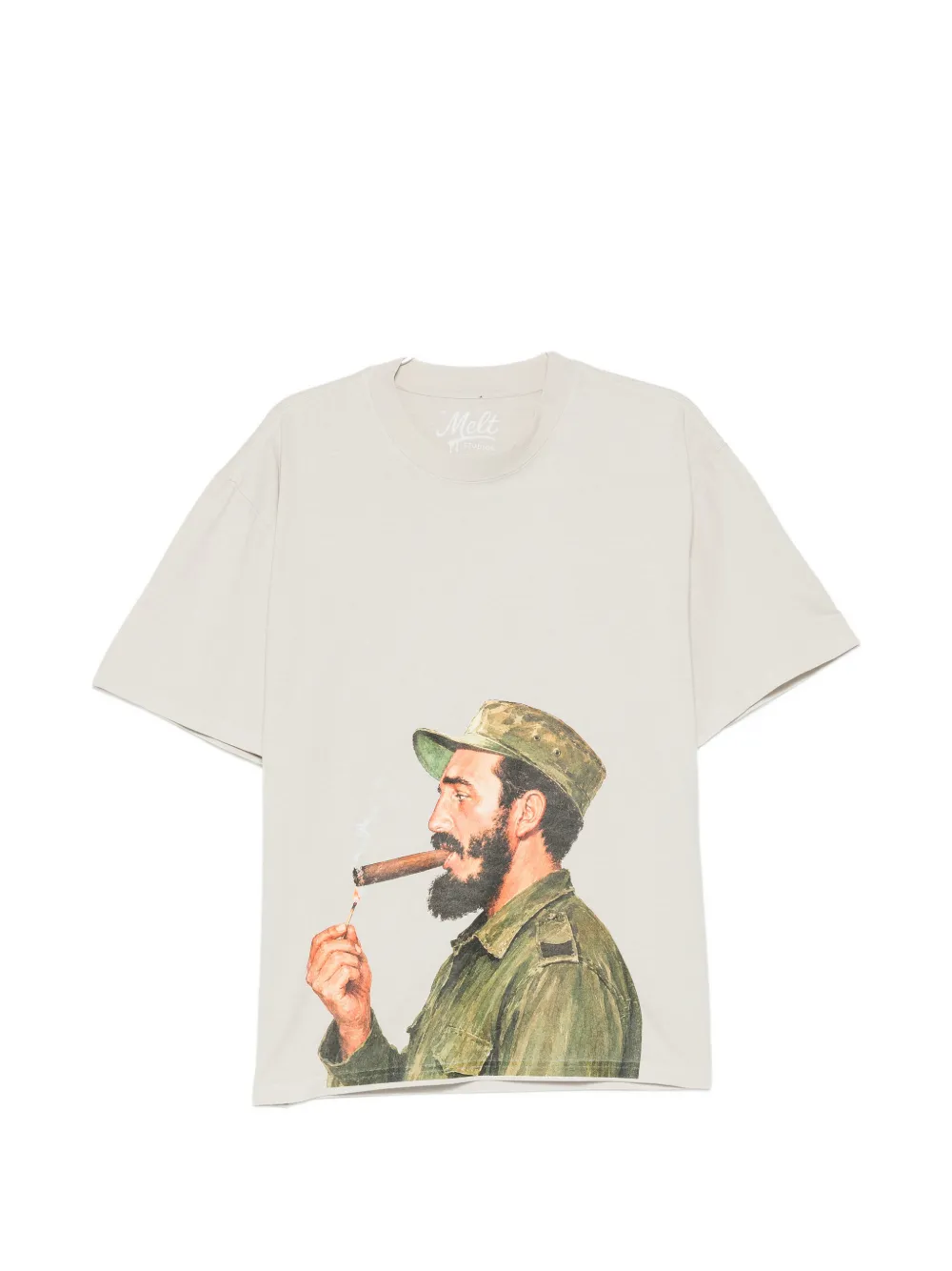 Melt graphic-print T-shirt - Nude