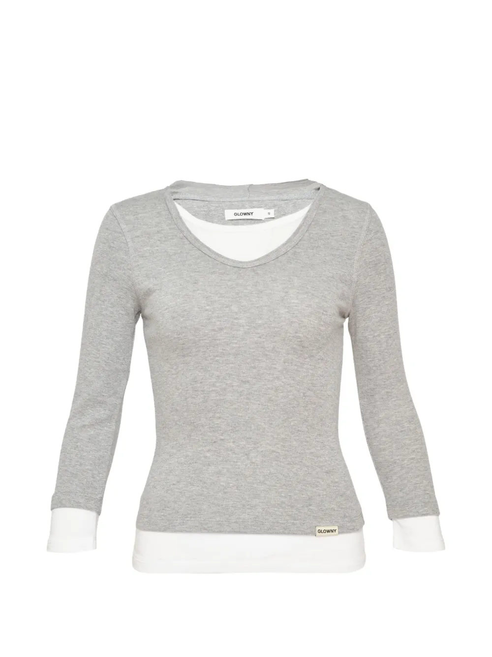 GLOWNY layered-contrast hoodie - Grey