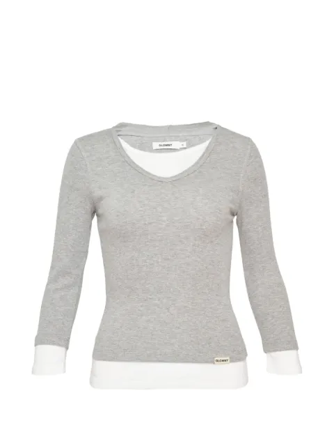 GLOWNY layered-contrast hoodie