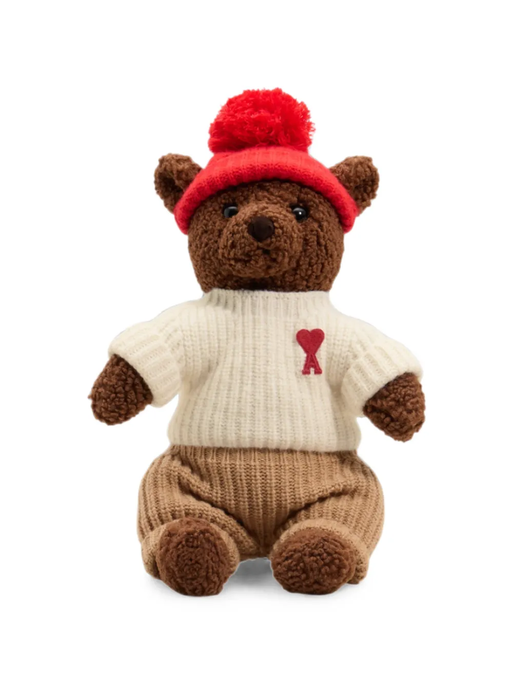 AMI Paris logo-detail teddy bear - Brown