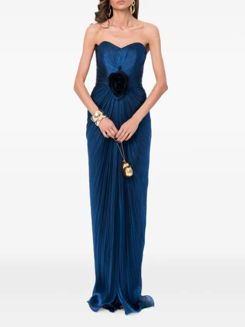 Ana Radu robe-bustier à coupe longue et détail floral