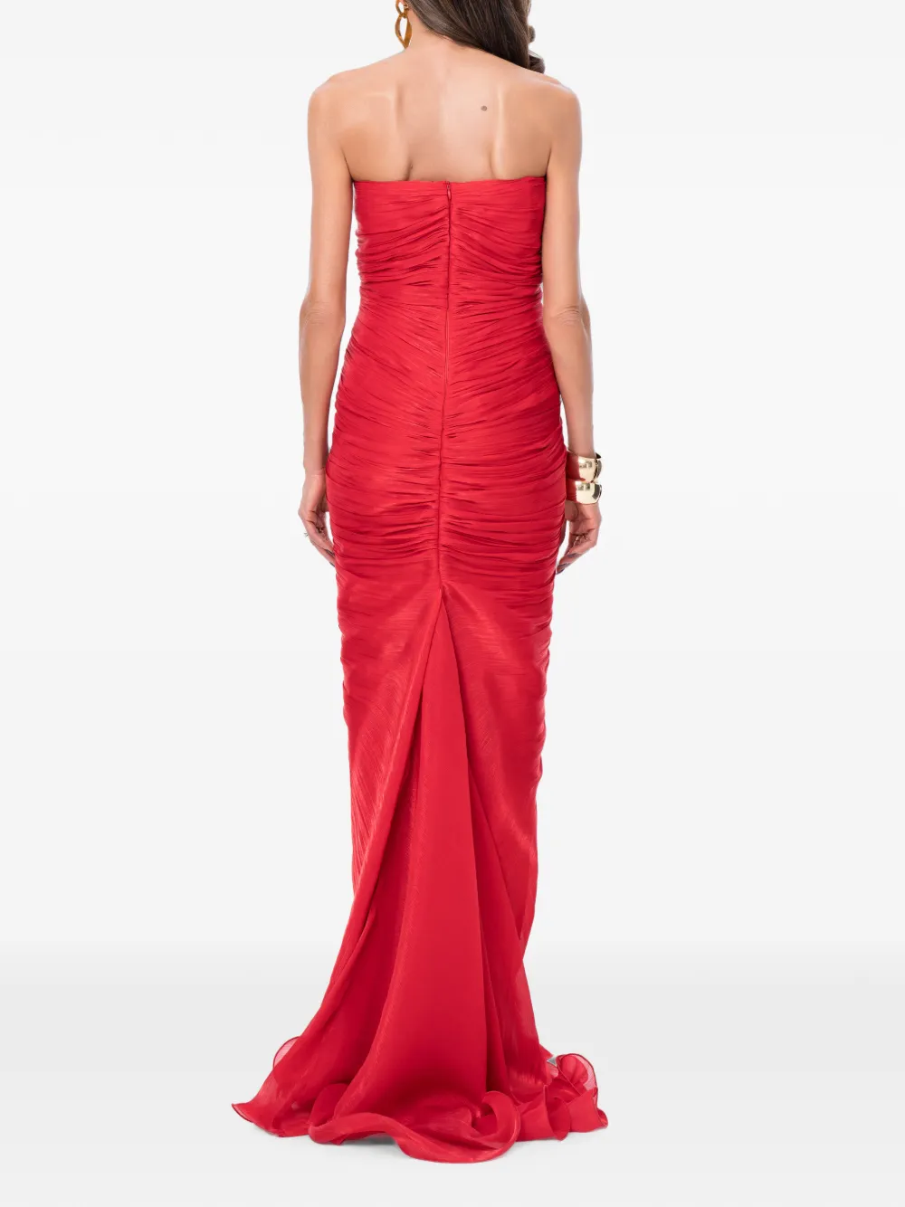 Ana Radu Scarlet Rose gedrapeerde avondjurk Rood