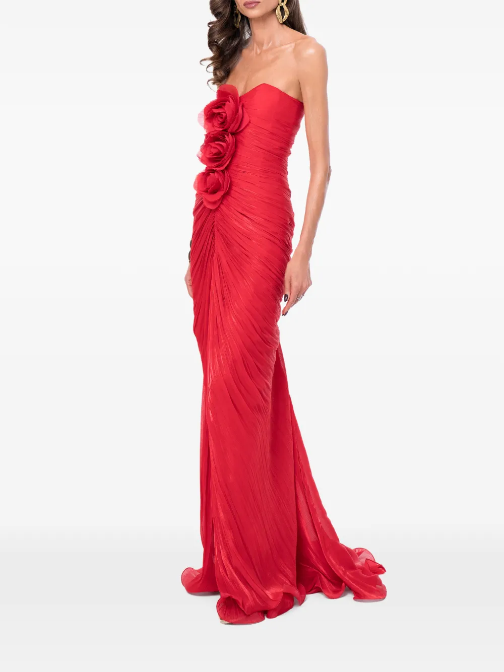 Ana Radu Scarlet Rose gedrapeerde avondjurk Rood