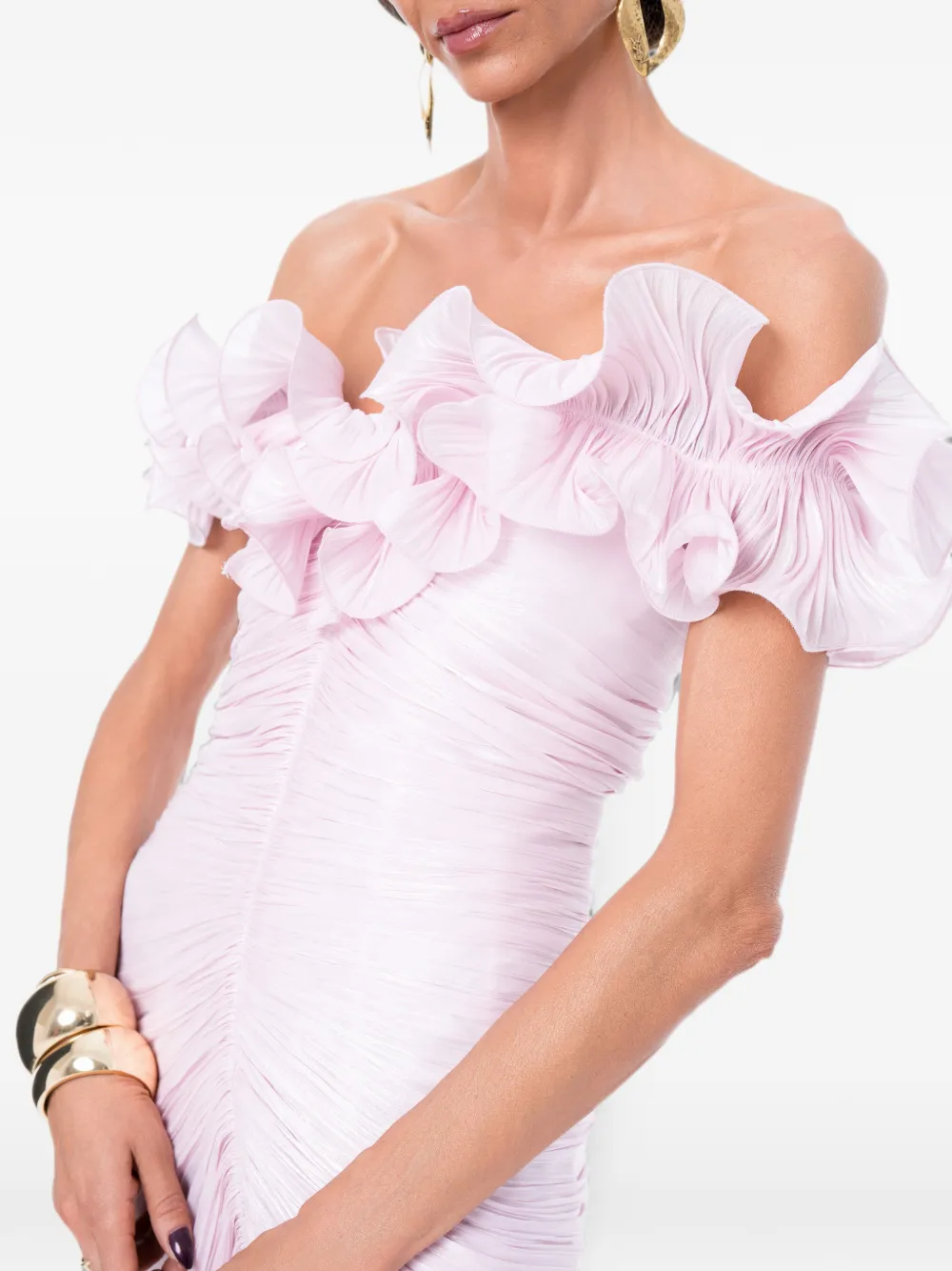 Ana Radu Jurk met ruches Roze