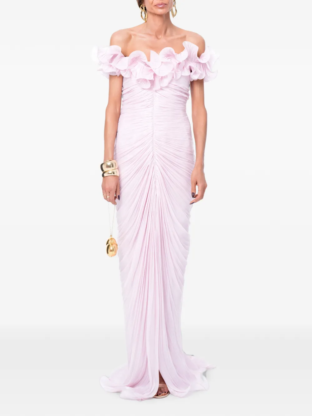 Ana Radu ruffled ruched dress - Rosa