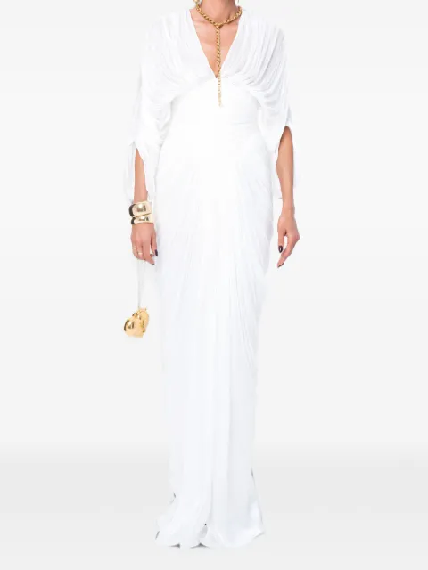 Ana Radu plissé lace-up dress