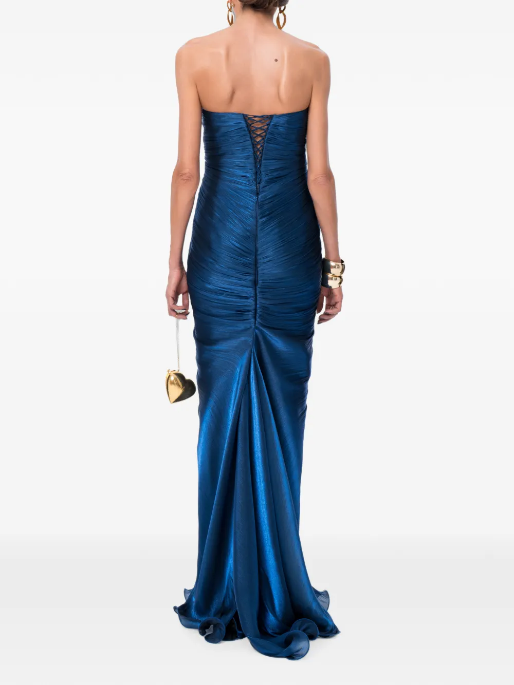 Ana Radu Scarlet Rose gedrapeerde avondjurk Blauw