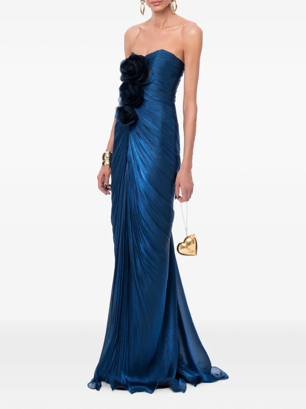 Ana Radu Scarlet Rose gedrapeerde avondjurk Blauw