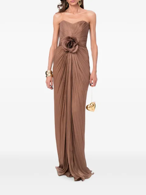 Ana Radu Midnight Bloom rose pleated gown