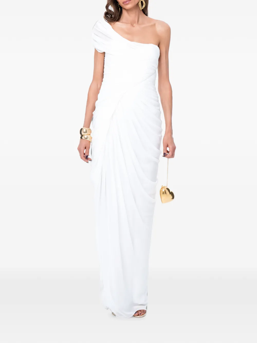 Ana Radu one-shoulder draped maxi dress - Bianco