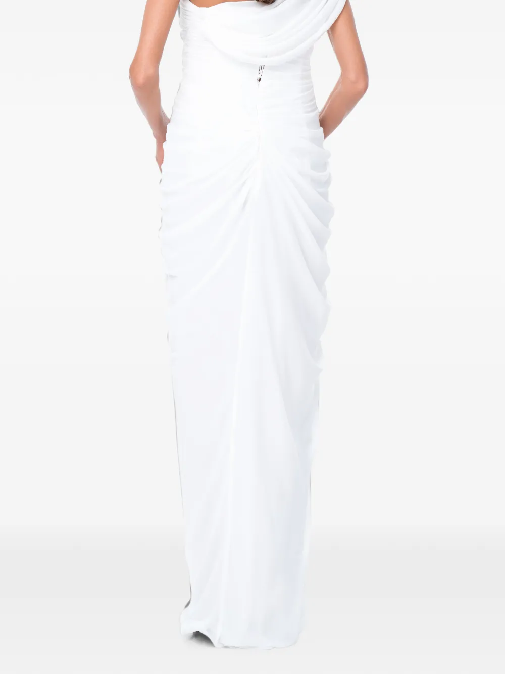 Ana Radu Goddess asymmetrische gedrapeerde avondjurk Wit