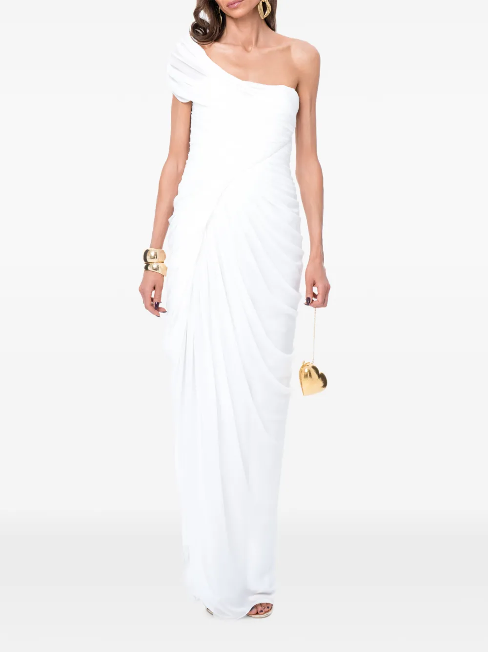 Ana Radu one-shoulder draped maxi dress - Bianco