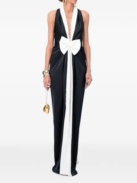 Ana Radu bow-detail halterneck maxi dress