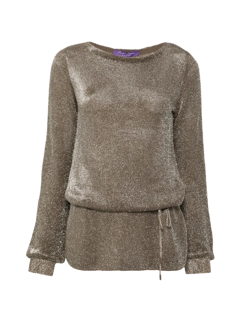 Ralph Lauren Collection Bluse im Metallic-Look mit Kordelzug - Braun