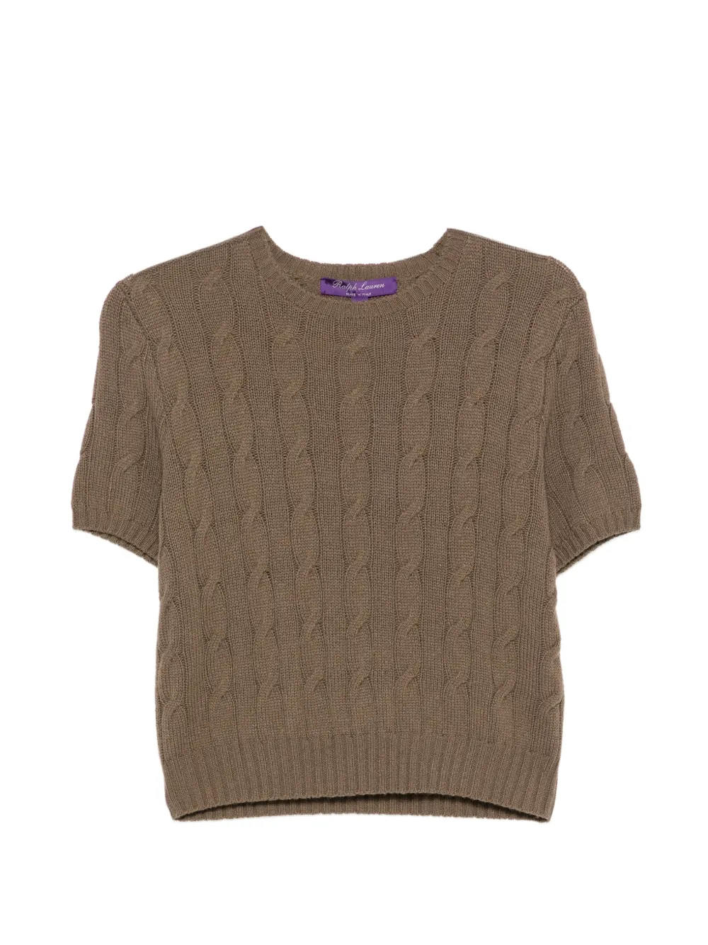 Ralph Lauren Collection cable-knit short-sleeve sweater - Brown