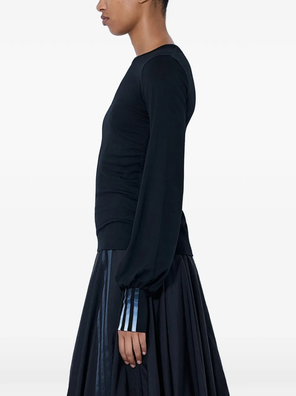 Y-3 Wollen T-shirt met lange mouwen Zwart