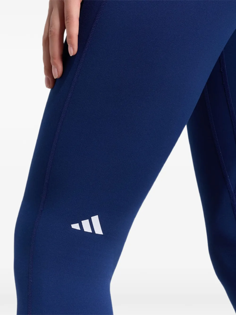 adidas cross-over waist logo-print leggings Blauw