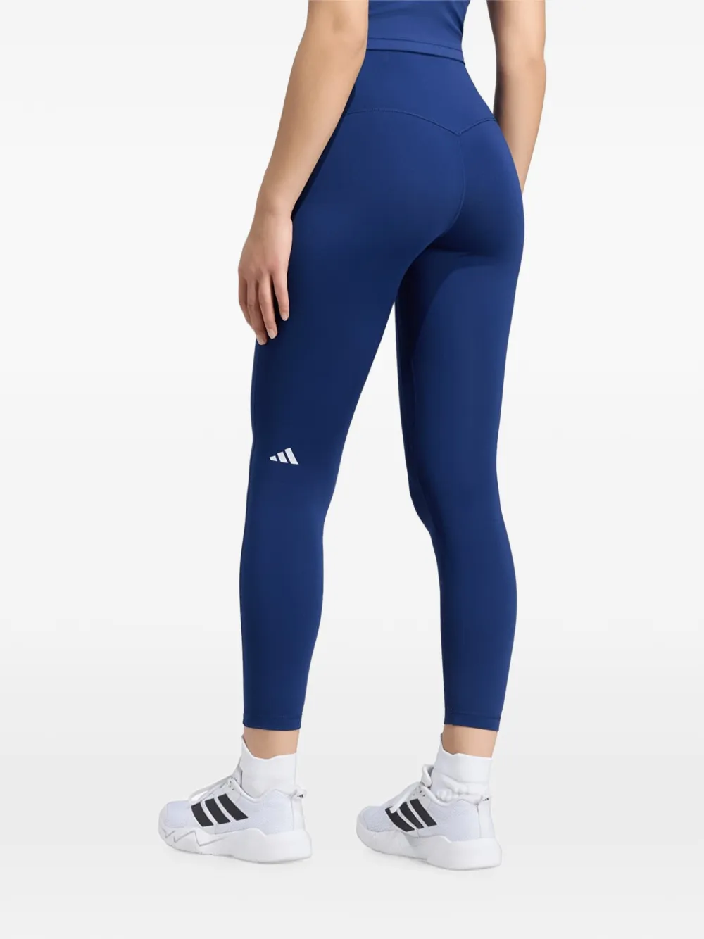 adidas cross-over waist logo-print leggings Blauw