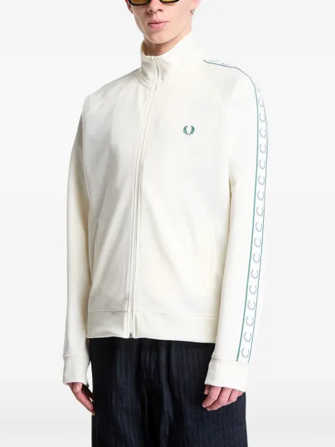 Fred Perry logo-embroidered tape-detail track jacket