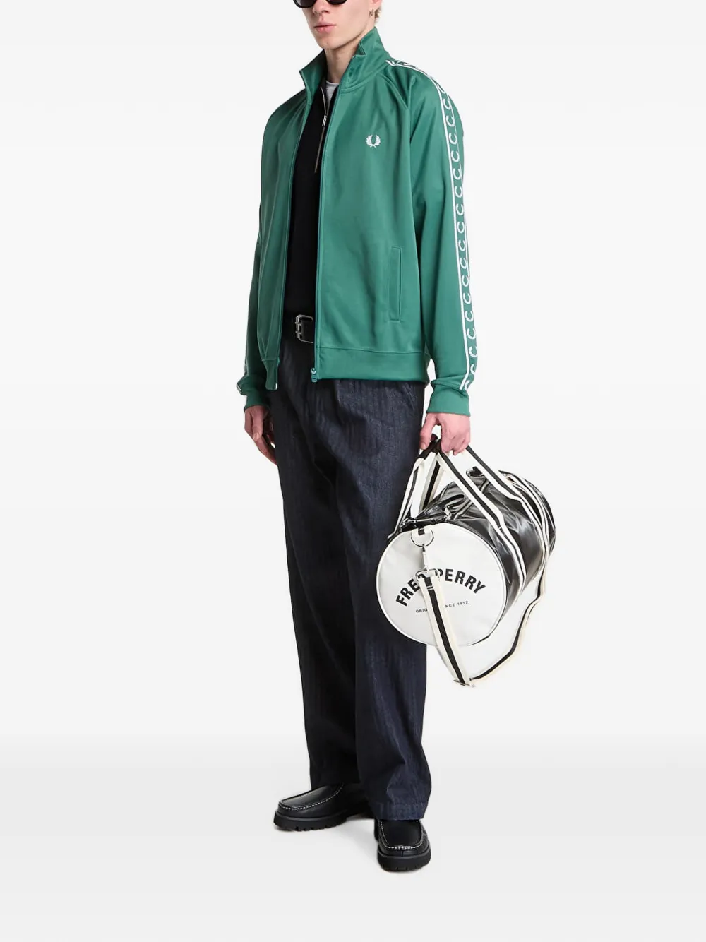Fred Perry Sweater met logo Groen