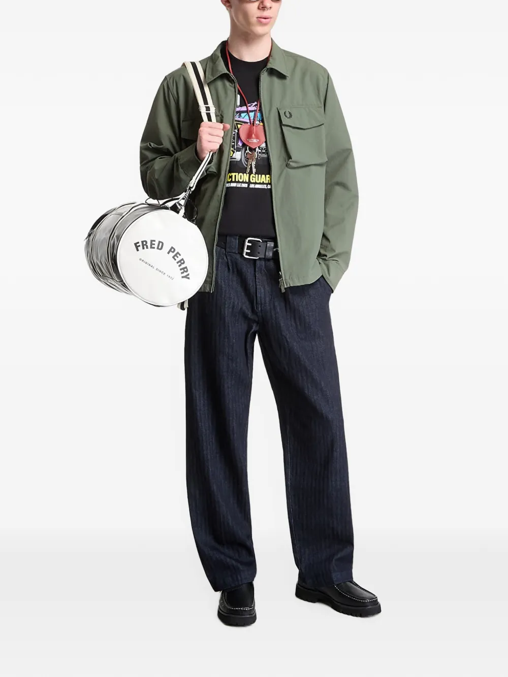 Fred Perry Shirtjack met logodetail Groen