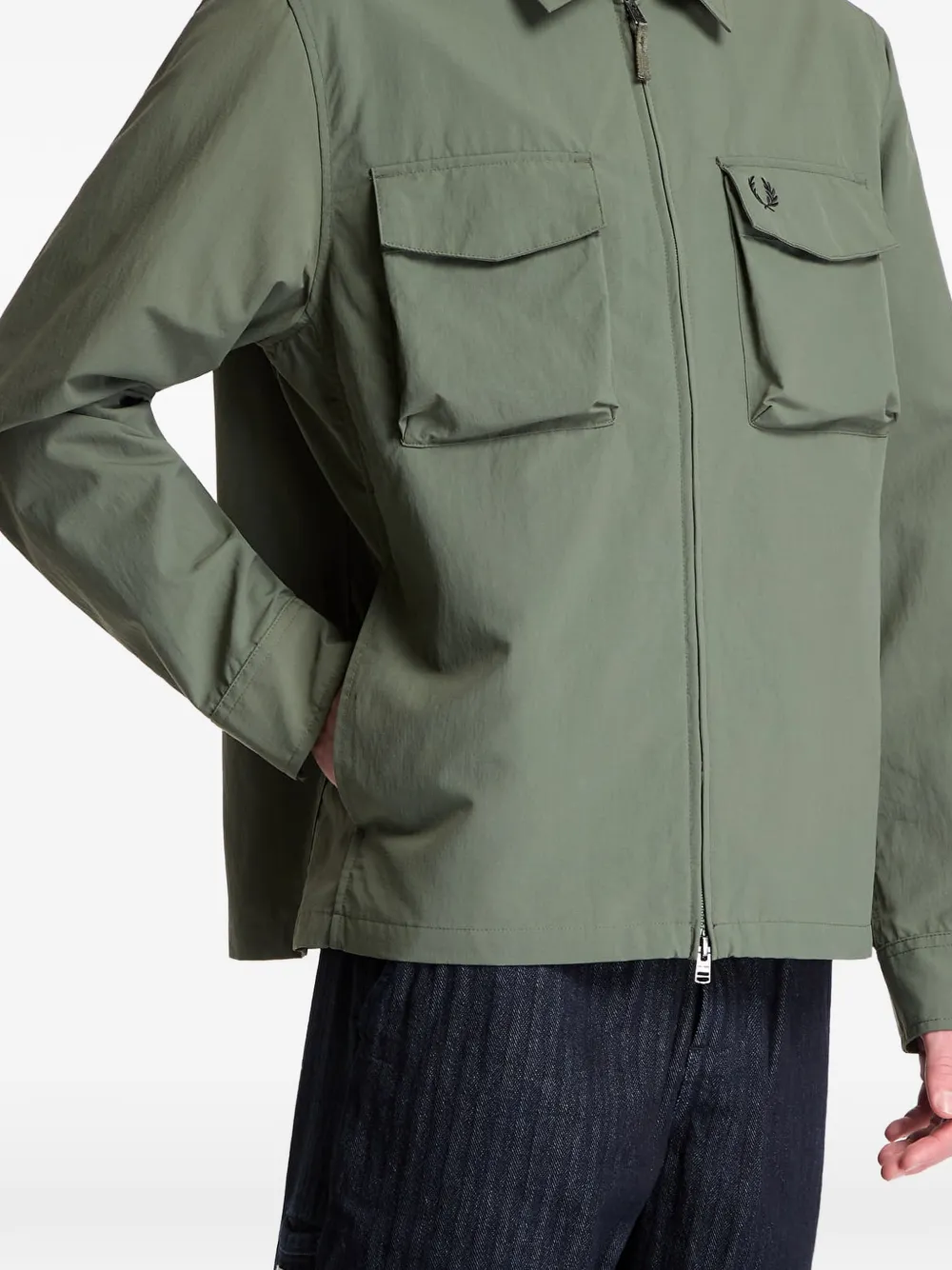 Fred Perry Shirtjack met logodetail Groen