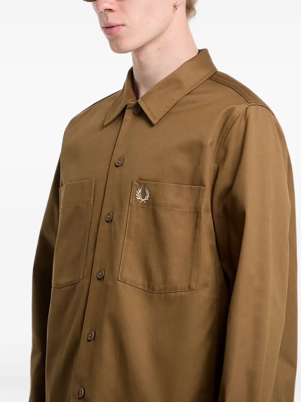 Fred Perry Twill shirtjack Bruin